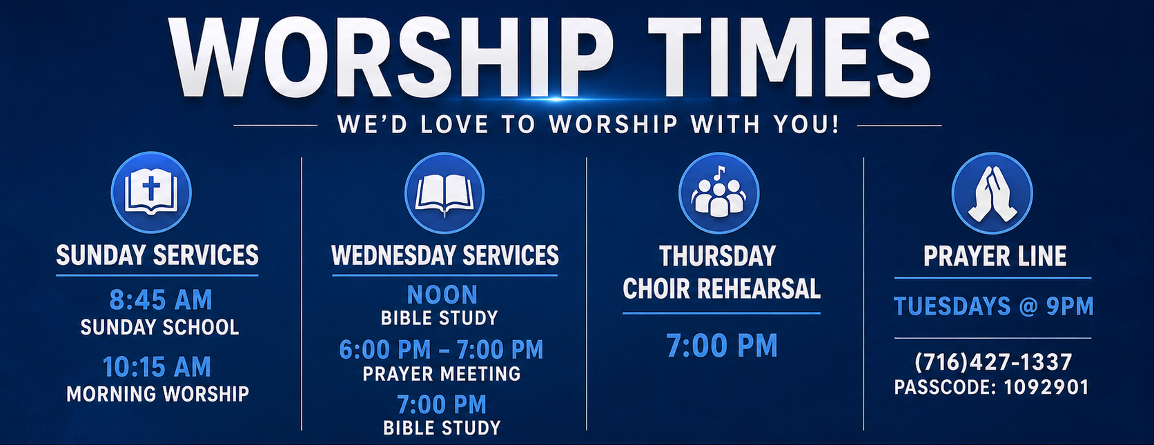 Worship Times 2026